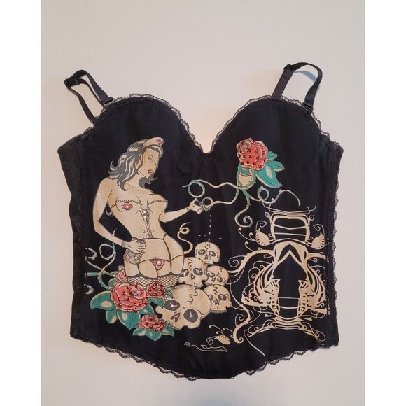Women Sexy Women's Small Black Bustier Corset With Removable Straps SL5029 - Picture 1 of 3